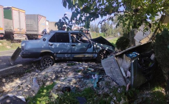 Bursa Orhangazi'deki Trafik Kazasında Otomobil Takla Attı