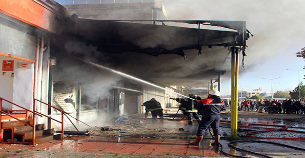 Samsun’da iş yeri yangını