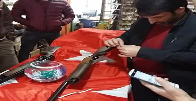 Çekilişle av tüfeği sattılar