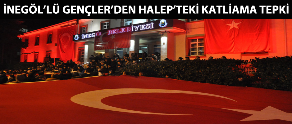 İnegöllü gençlerden Halep'teki katliama tepki