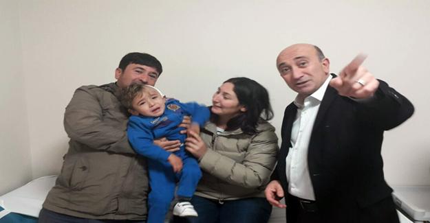 Lösemiyi yenen ve beyin kanaması geçiren minik Mert, tekrar hayata tutundu