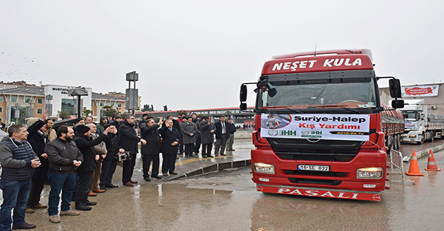 M. Kemalpaşa’dan Halep'e 7 TIR yardım