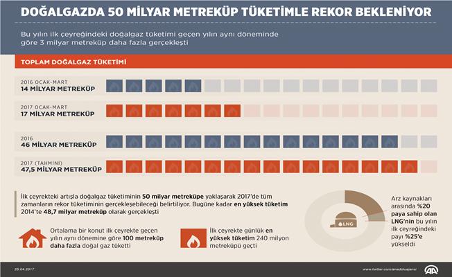 Doğalgazda 50 milyar metreküple rekor bekleniyor