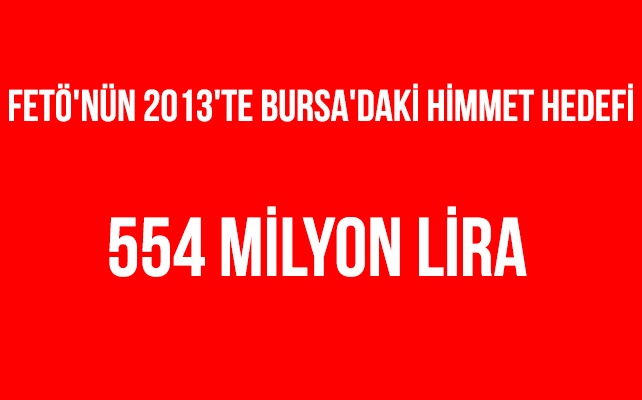 FETÖ'nün 2013'te Bursa'daki himmet hedefi 554 milyon lira