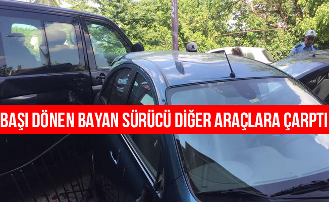 Başı Dönen Kadın Sürücü Direksiyon Hakimiyetini Kaybetti