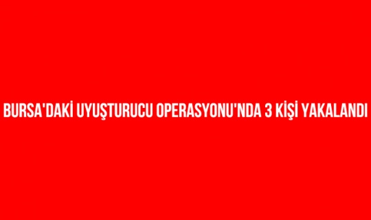 Bursa'daki Uyuşturucu Operasyonu'nda 3 Kişi Yakalandı