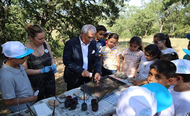 Balat Atatürk Ormanı’nda bilim ve sanatı öğreniyorlar