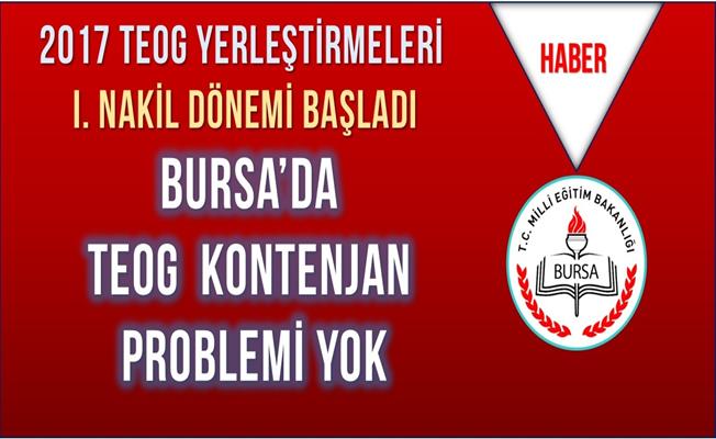 Bursa'da TEOG Kontenjan Problemi Yok