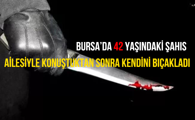 Bursa İnegöl'de bir şahıs sokak ortasında kendini bıçakladı