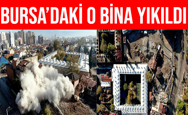 Bursa'da Tarihi Gölgeleyen Bina Saniyeler İçinde Yıkıldı