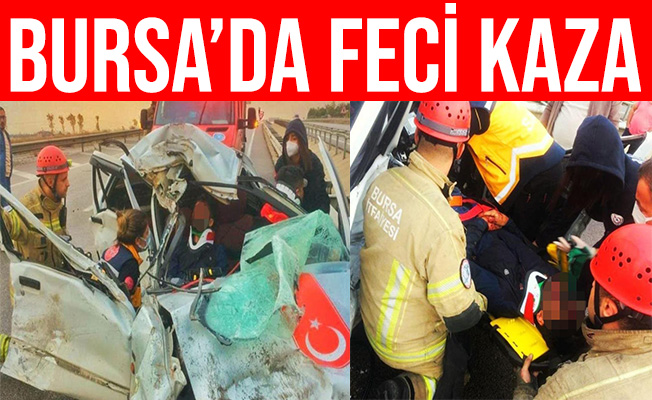 Bursa'daki Kazada Araçta Sıkışan 2 Kişiyi İtfaiye Kurtardı