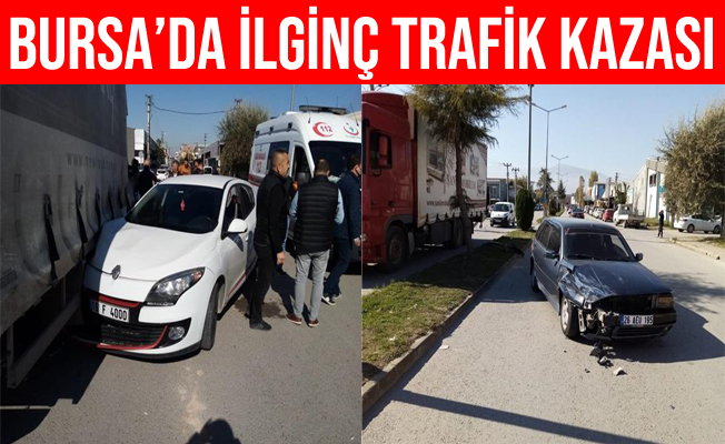Bursa İnegöl'de Kontrolden Çıkan Otomobil 2 Araca Çarptı