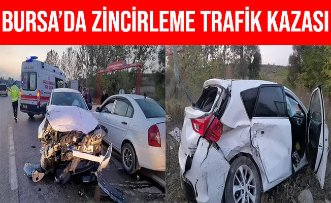 Bursa İnegöl'deki Zincirleme Trafik Kazasında 4 Kişi Yaralandı