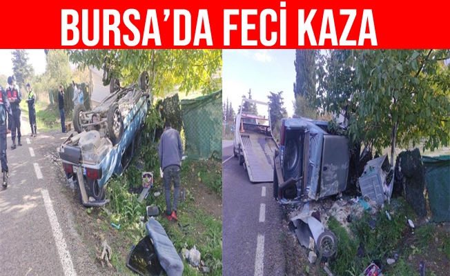 Bursa Orhangazi'deki Trafik Kazasında Otomobil Takla Attı