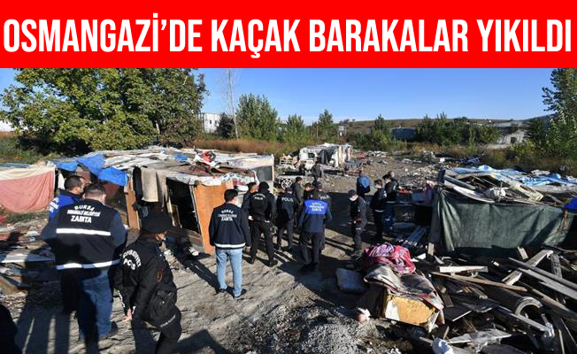 Bursa Osmangazi'de Zabıtadan Kaçak Baraka Operasyonu