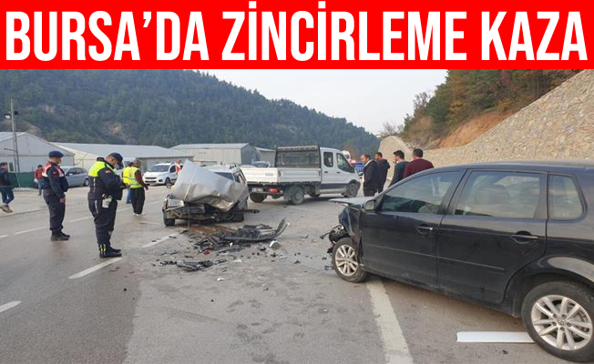 Bursa Osmangazi'de Zincirleme Trafik Kazası