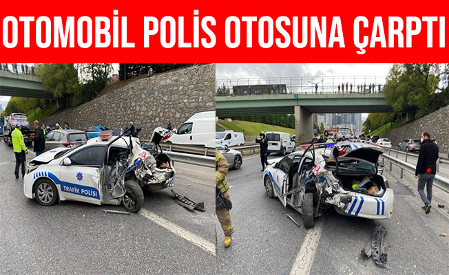 İstanbul Ataşehir'de Otomobil Uygulama Yapan Polis'e Çarptı