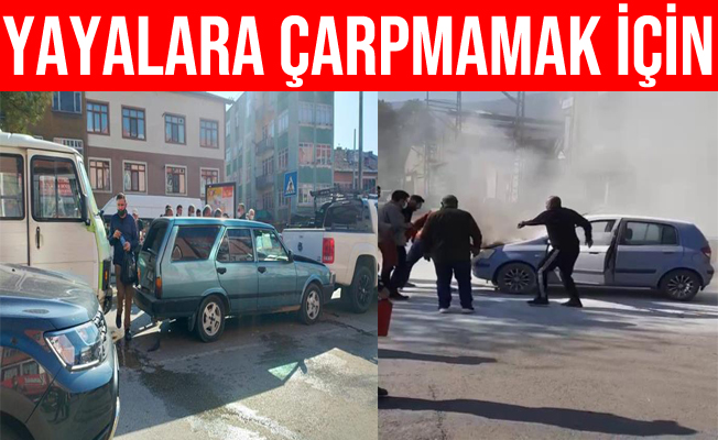 Karabük’te Yayalara Çarpmamak İçin Durdu, Zincirleme Kaza Oldu