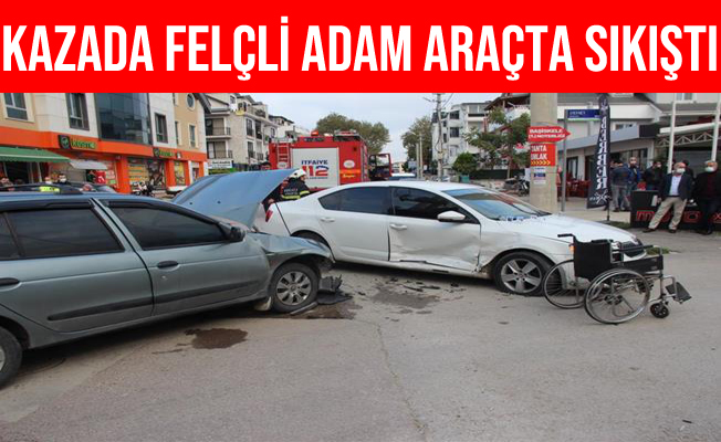 Kocaeli Başiskele'deki Kazada Felçli Vatandaş Araçta Sıkıştı