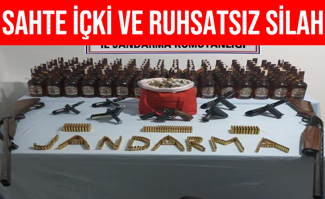 Sinop Türkeli'de Sahte Alkol ve Ruhsatsız Silah Ele Reçirildi