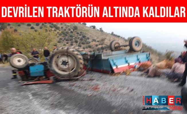 Aydın'da Devrilen Traktörün Altında Kalan 3 Kişi Yaralandı