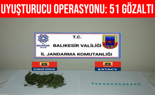 Balıkesir'de Jandarmadan Uyuşturucu Operasyonu: 51 Gözaltı