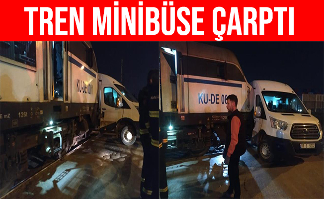 Bozüyük'te akaryakıt yüklü tren servis minibüsüne çarptı