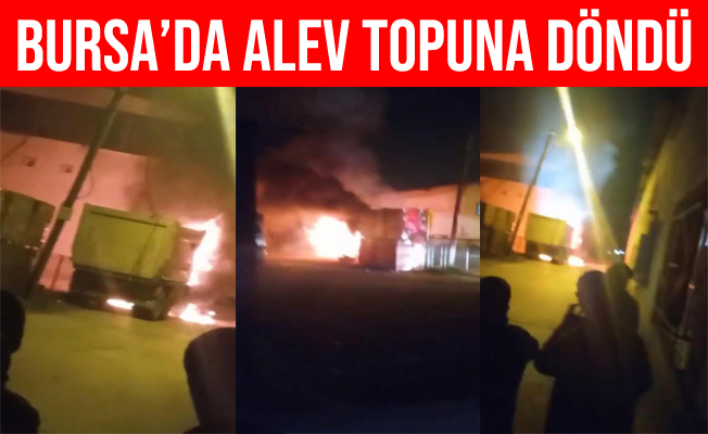 Bursa'da hafriyat kamyonu alev topuna döndü