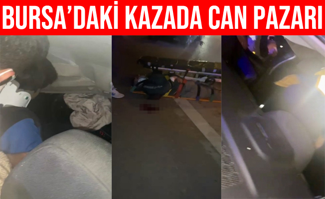 Bursa'da otomobil takla attı, yolda can pazarı yaşandı