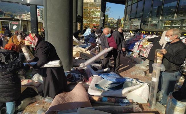 Bursa'da Sabah erkenden halı almaya koştular