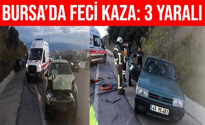 Bursa'da Yol Üzerinde Arızalanan Araca Çarptı: 3 Yaralı