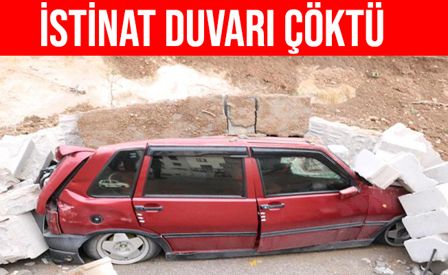 Kahramanmaraş'ta Çöken İstinat Duvarı Aracı Hurdaya Çevirdi