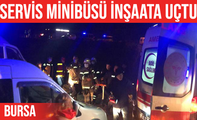 Gemlik'te İşçi Servisi Köprü İnşaatına Uçtu: 5 Yaralı