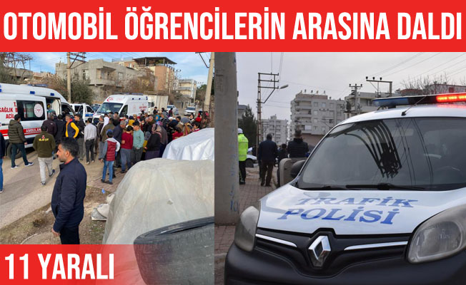 Şanlıurfa'da otomobil öğrencilerin arasına daldı