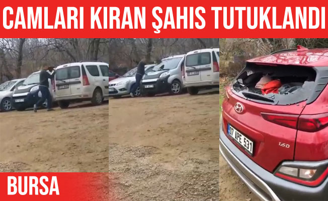 Bursa'da kürekle araçlara zarar veren şahıs tutuklandı