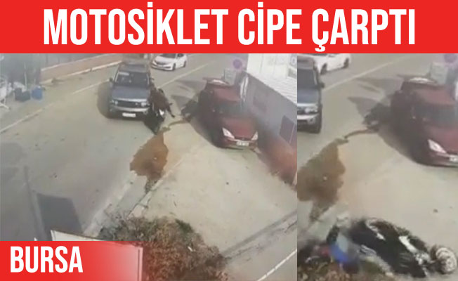 Bursa’da motosiklet cipe çarptı: Motosiklet sürücüsü yaralandı