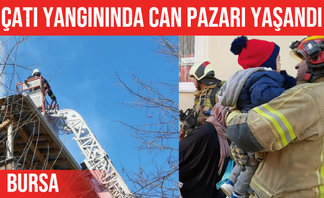 İnegöl'deki çatı yangınında can pazarı yaşandı