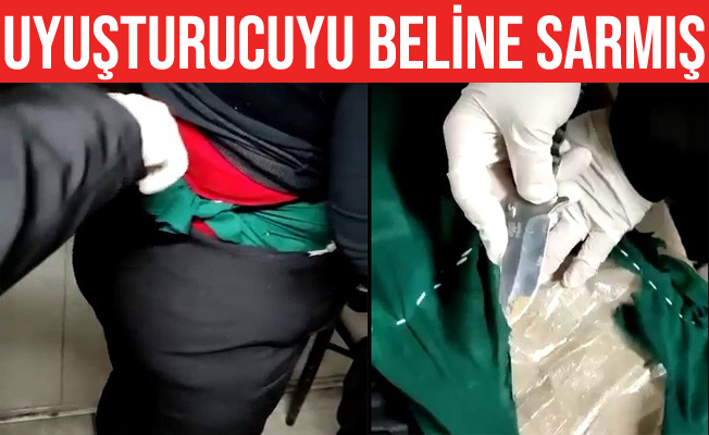 Kadın yolcunun beline sarılmış 3 kilogram eroin ele geçirildi