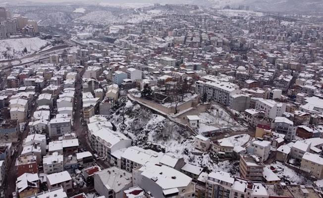 Kestel'de kar yağışı kartpostallık görüntüler