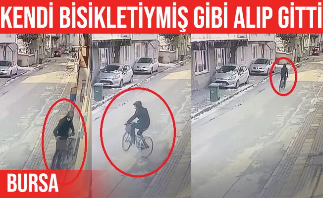 Kestel'deki bisiklet hırsızı kameralara yakalandı