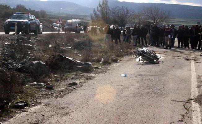 Kilis’te motosiklet şarampole yuvarlandı