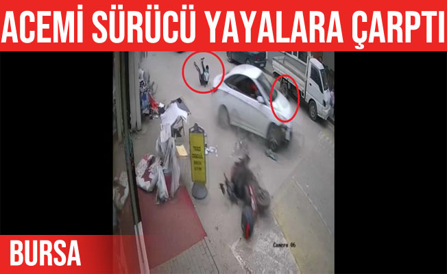 Acemi sürücü yayaların arasına daldı: 4 yaralı