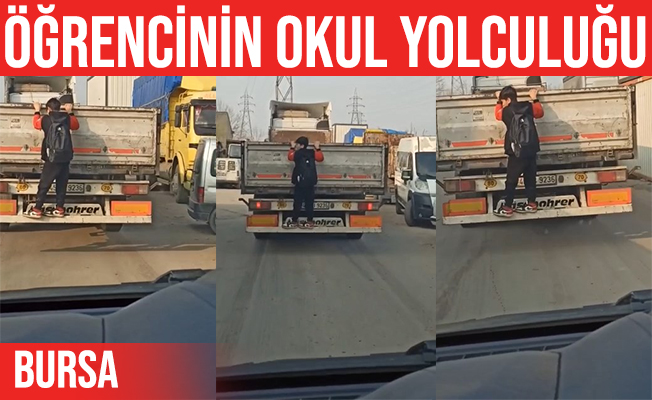 Bursa'da öğrencinin tehlikeli yolculuğu