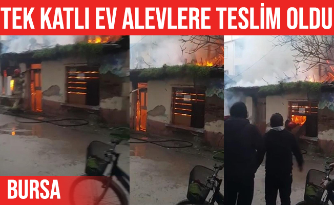 Osmangazi'de tek taktlı evde yangın çıktı