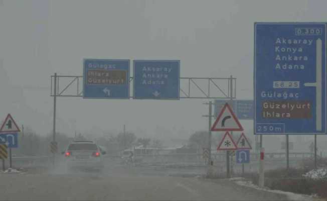 Aksaray’ın yüksek kesimlerinde kar yağışı