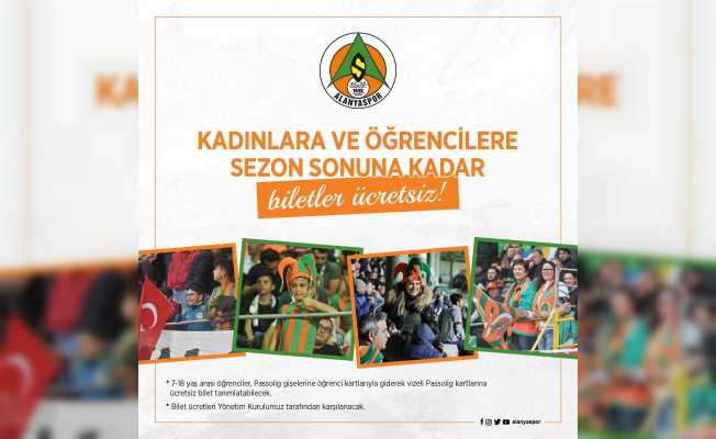 Alanyaspor maçları sezon sonuna kadar kadın ve çocuklara ücretsiz