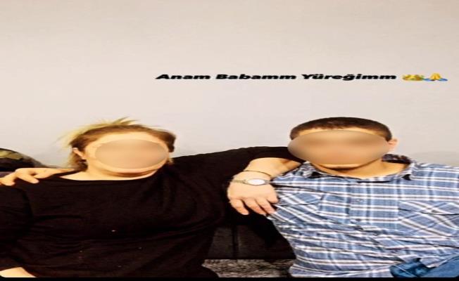 “Anam babam yüreğim”  yazarak annesiyle poz verdi babasını öldürdü