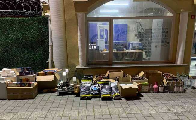 Büyükçekmece’de kaçak alkol ve tütün operasyonu