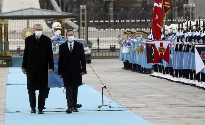 Cumhurbaşkanı Erdoğan, İsrail Devlet Başkanı Herzog’u Resmi törenle karşıladı