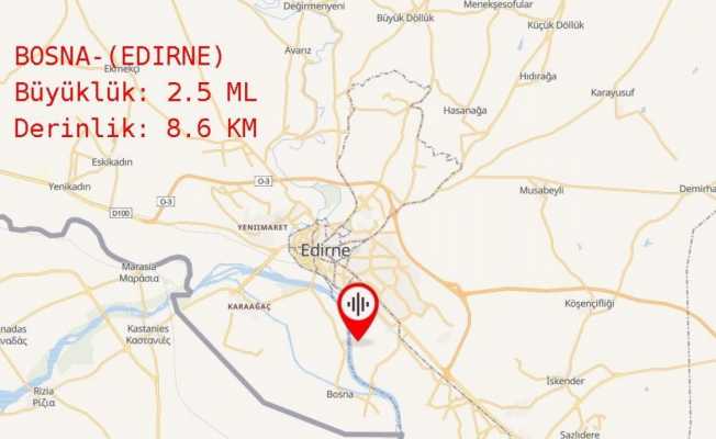 Edirne’de 2.5 büyüklüğünde deprem yaşandı